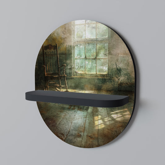 SUNLIT STILLNESS Oval Art Shelf In Black Finish