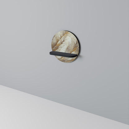 SOFT PLUMAGE Round Art Shelf In Black Finish