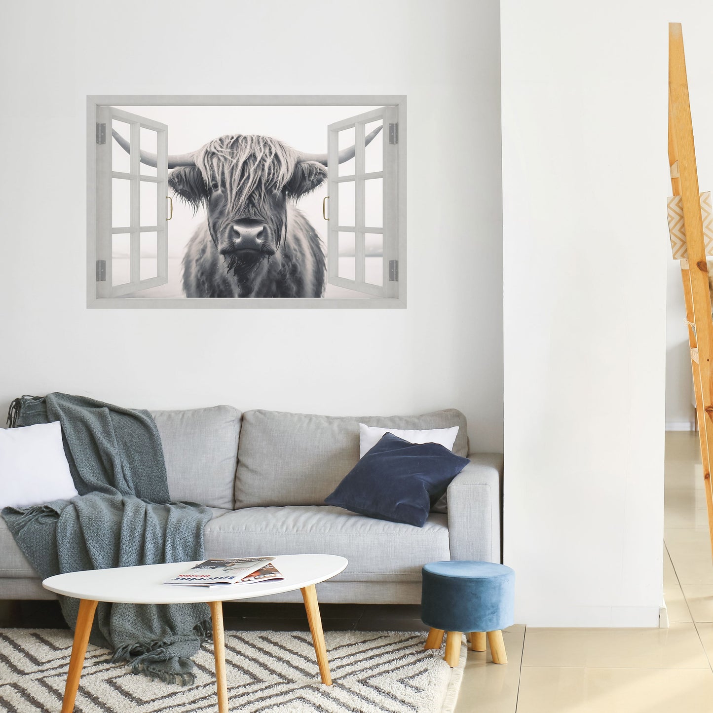 WILDLY WINDOWED VIEWS Peel and Stick Horizontal Poster