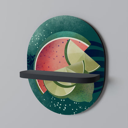 FRUIT POWER Oval Art Shelf In Black Finish