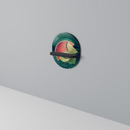 FRUIT POWER Oval Art Shelf In Black Finish