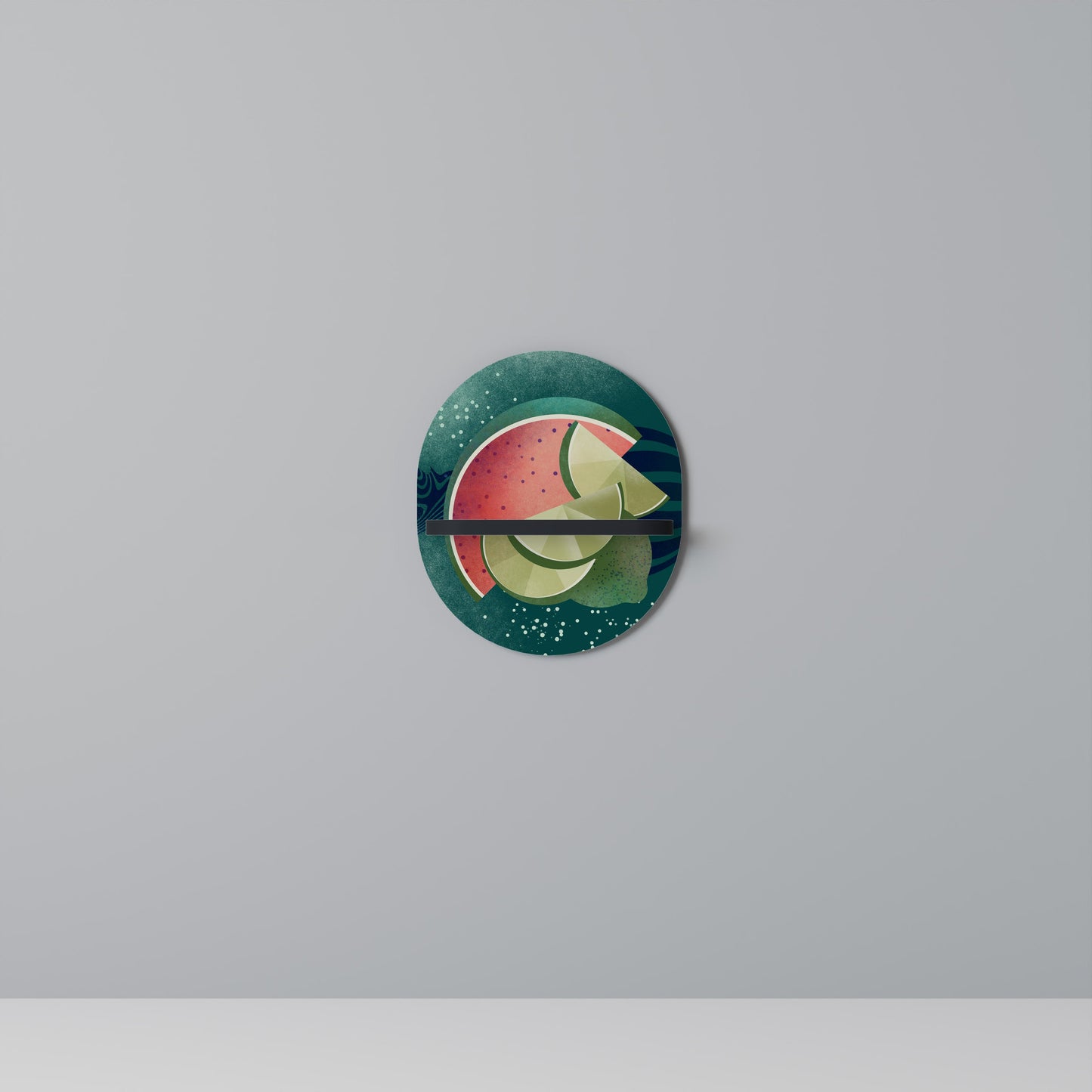 FRUIT POWER Oval Art Shelf In Black Finish