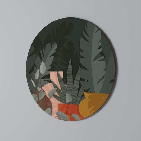 TROPICAL COMPOSITION Round Wall Art