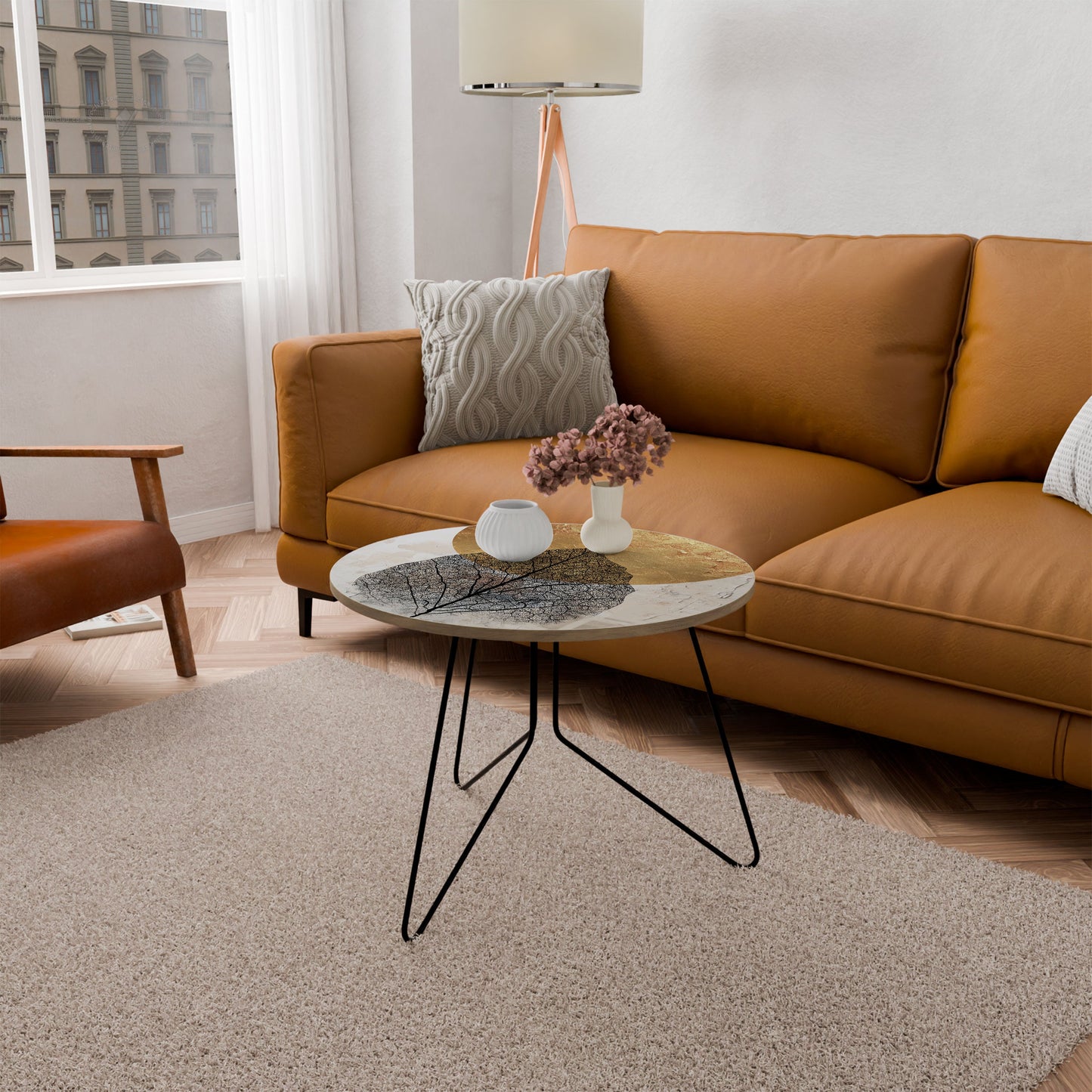 GOLD NERVATIO Tavolino da Caffè Ø69