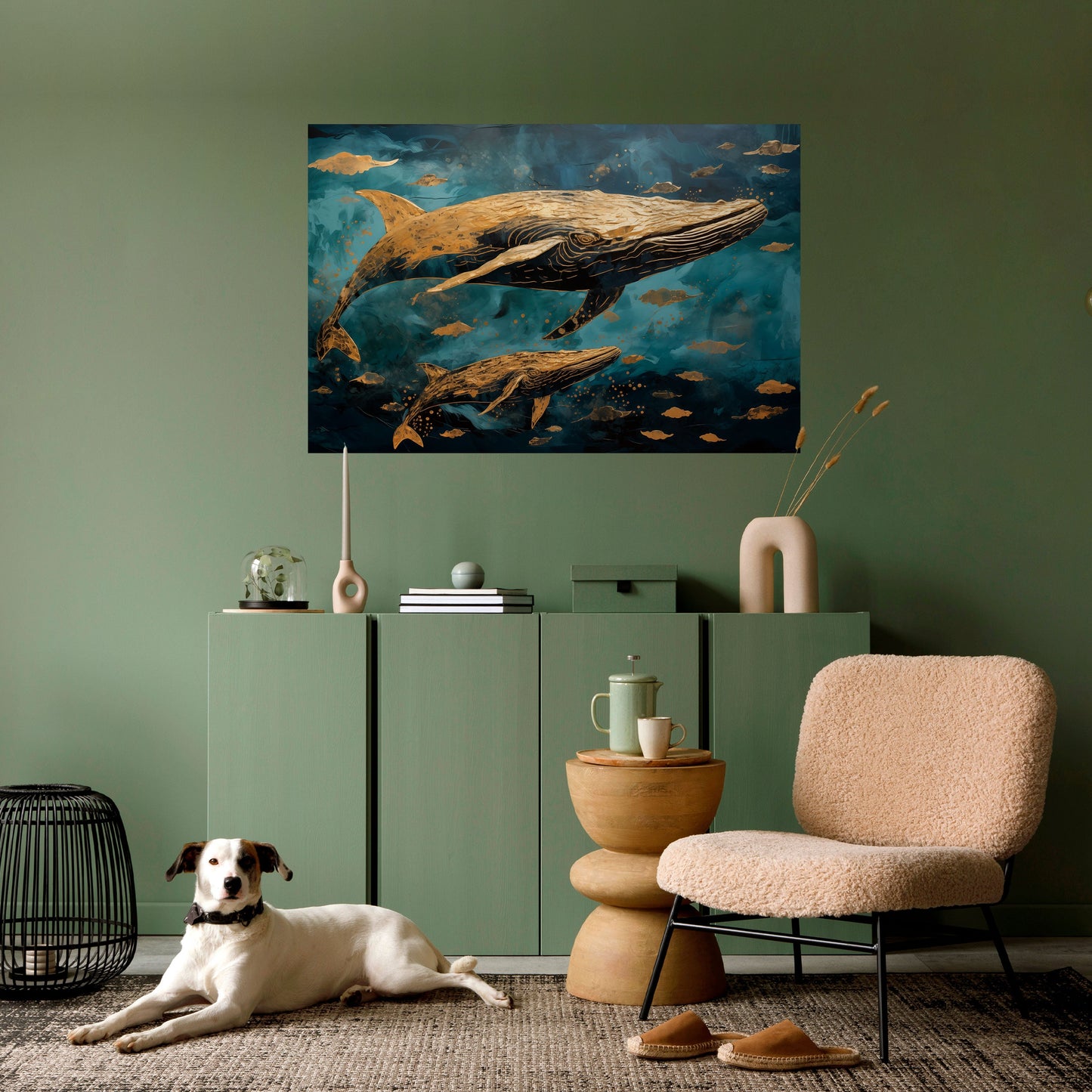 WHALE SONG SYMPHONY Peel and Stick Horizontal Poster