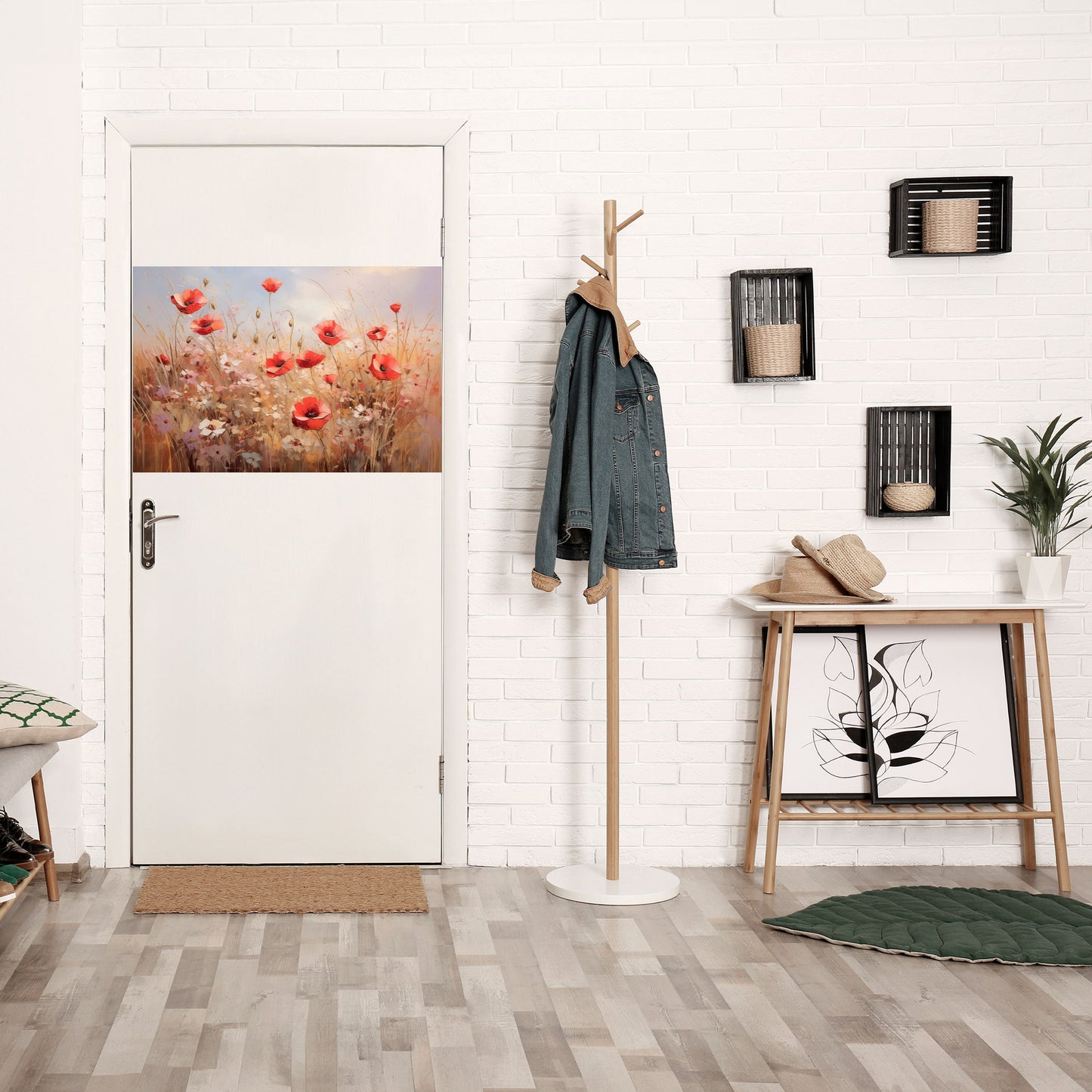 Poster orizzontale staccabile e attaccabile "PAESAGGIO DA SOGNO DI PAPAVERO"