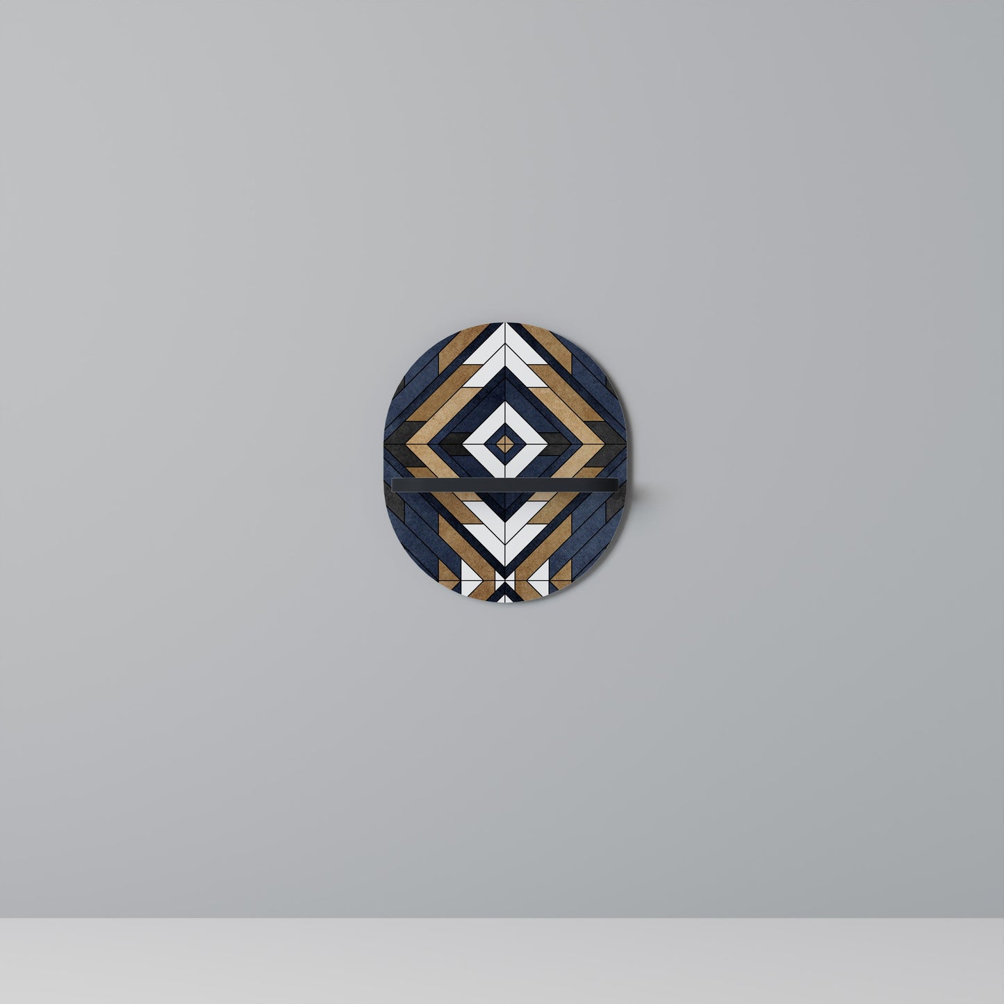 ARTFUL GEOMETRY Oval Art Shelf In Black Finish