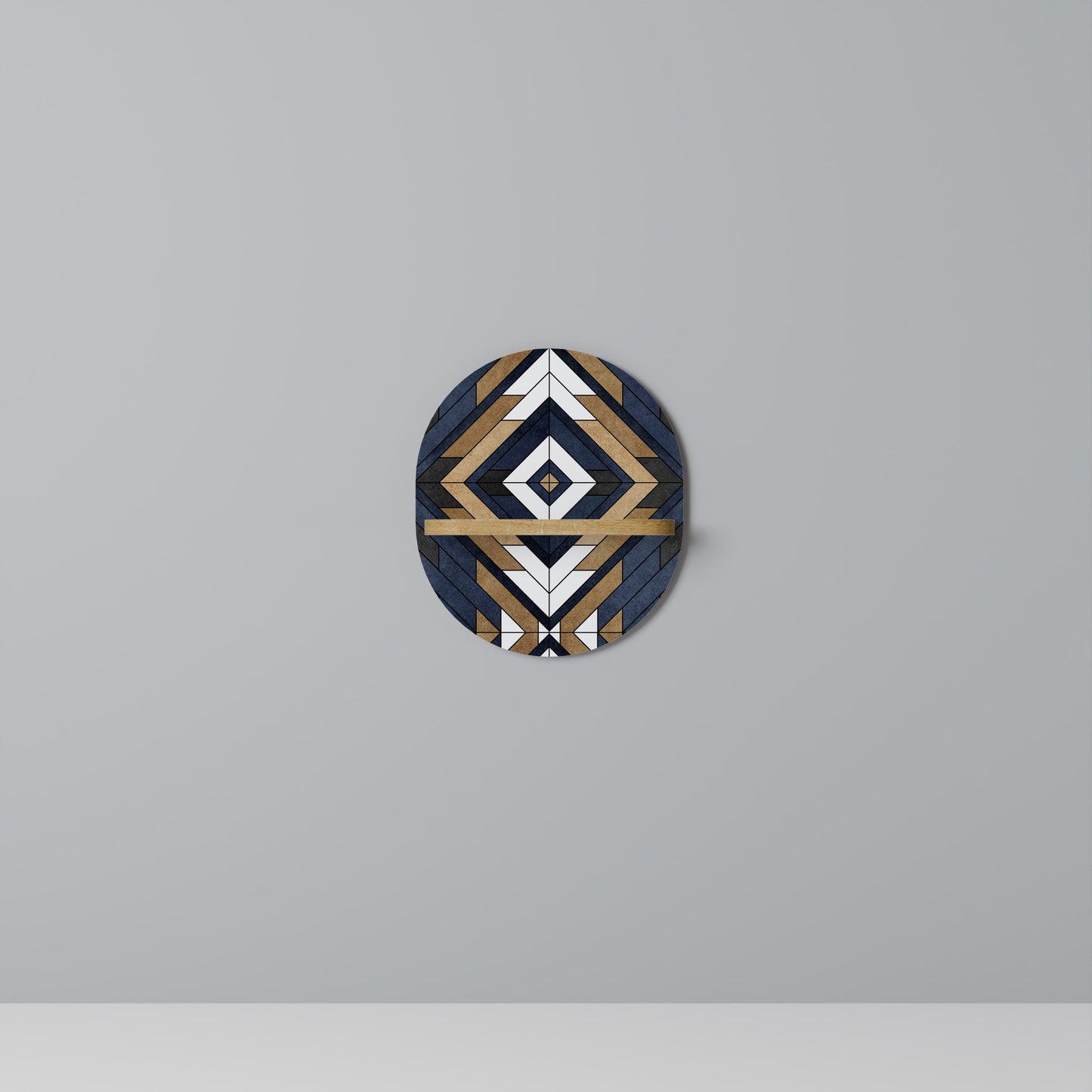 ARTFUL GEOMETRY Oval Art Shelf In Oak Effect