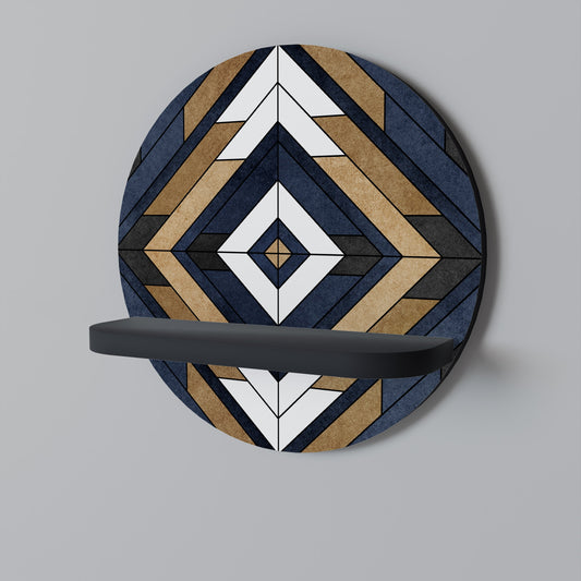 ARTFUL GEOMETRY Round Art Shelf In Black Finish