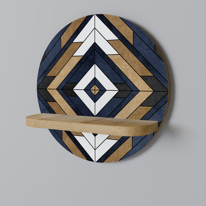 ARTFUL GEOMETRY Round Art Shelf In Oak Effect