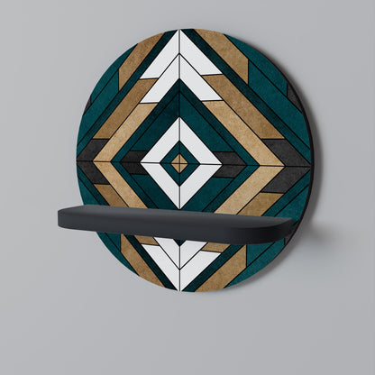 ARTISTIC GEOMETRY Mensola Rotonda Decorativa con Finitura Nera