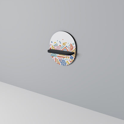 ANGULAR FEELING Oval Art Shelf In Black Finish