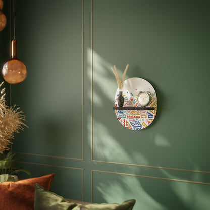 ANGULAR FEELING Oval Art Shelf In Black Finish