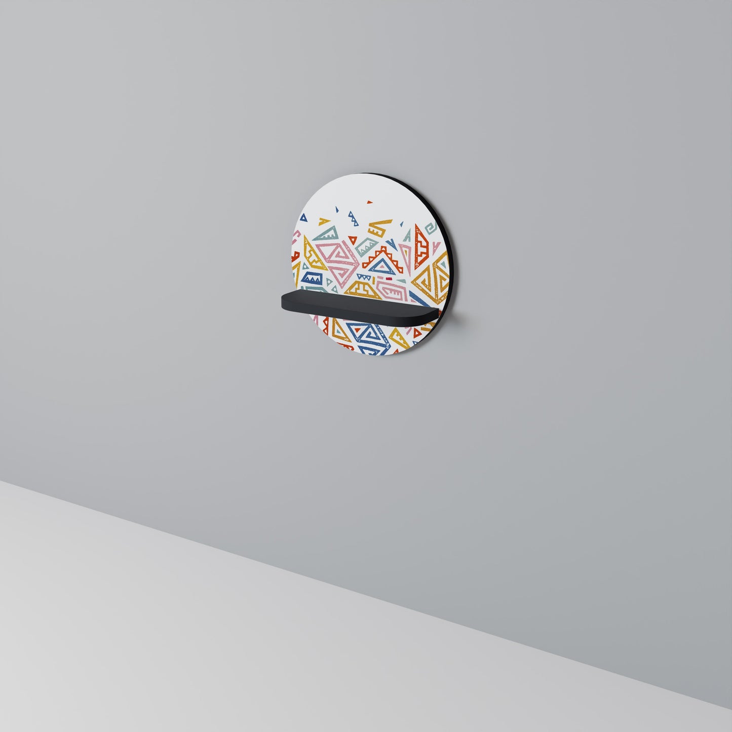 ANGULAR FEELING Mensola Rotonda Decorativa con Finitura Nera