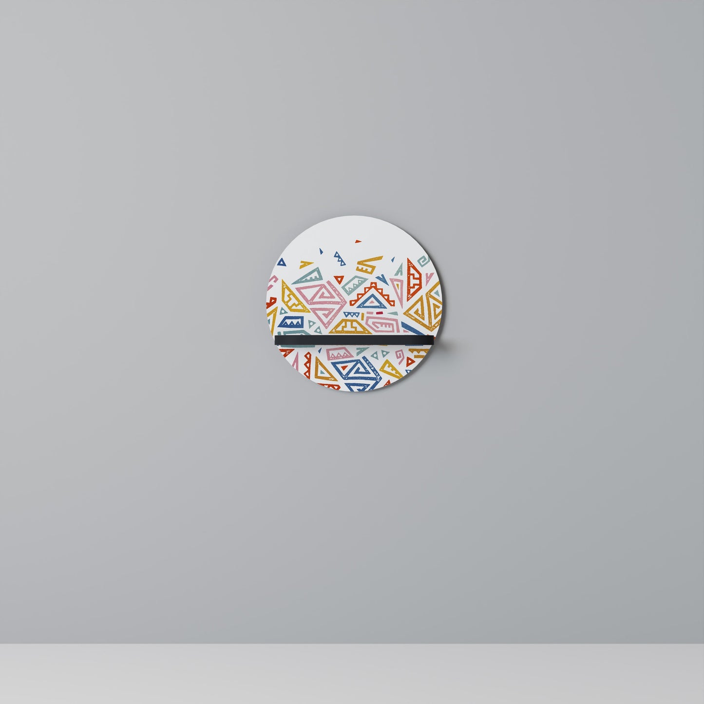 ANGULAR FEELING Mensola Rotonda Decorativa con Finitura Nera