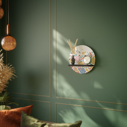 ANGULAR FEELING Mensola Rotonda Decorativa con Finitura Nera