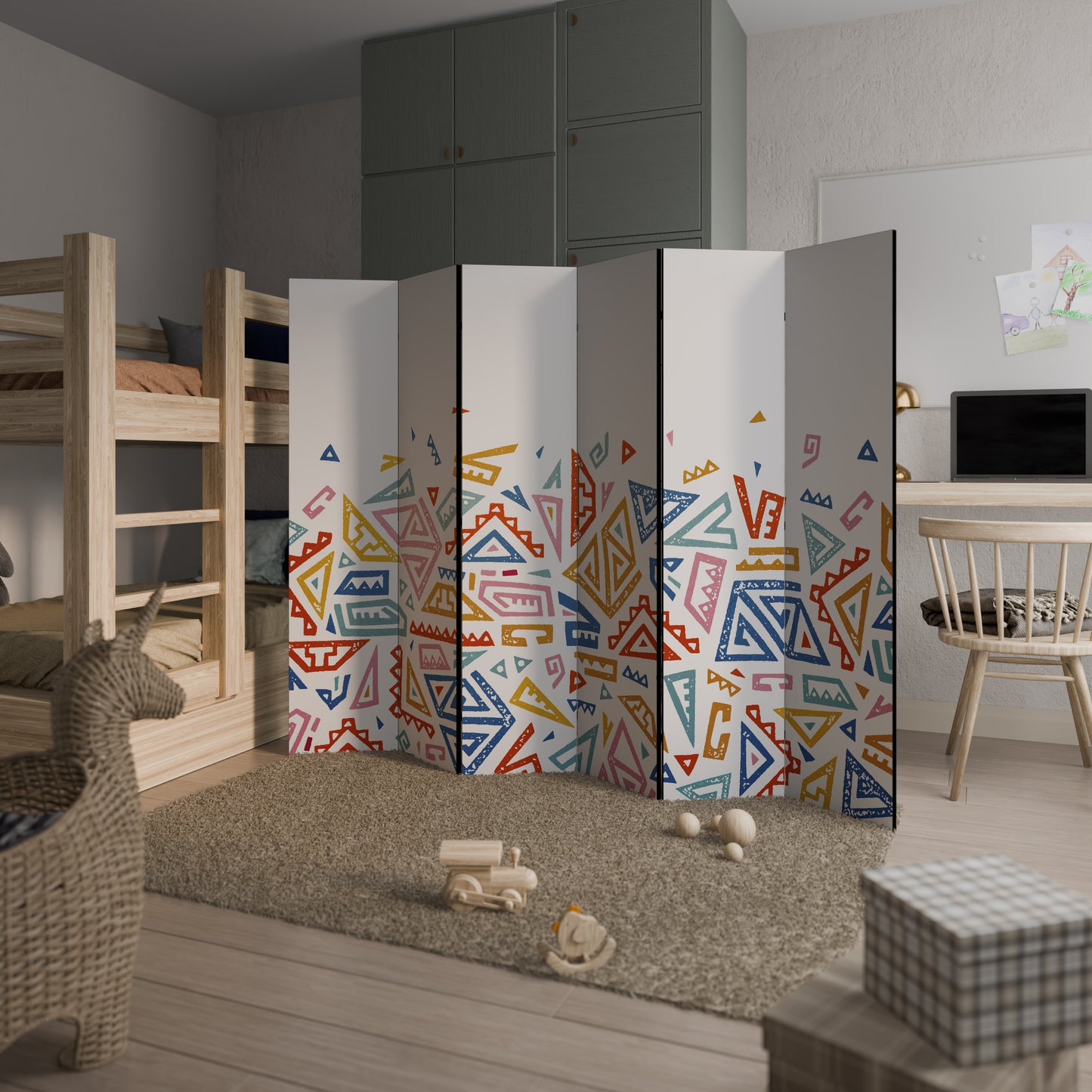 Divisorio decorativo per ambienti a 6 pannelli ANGULAR FEELING