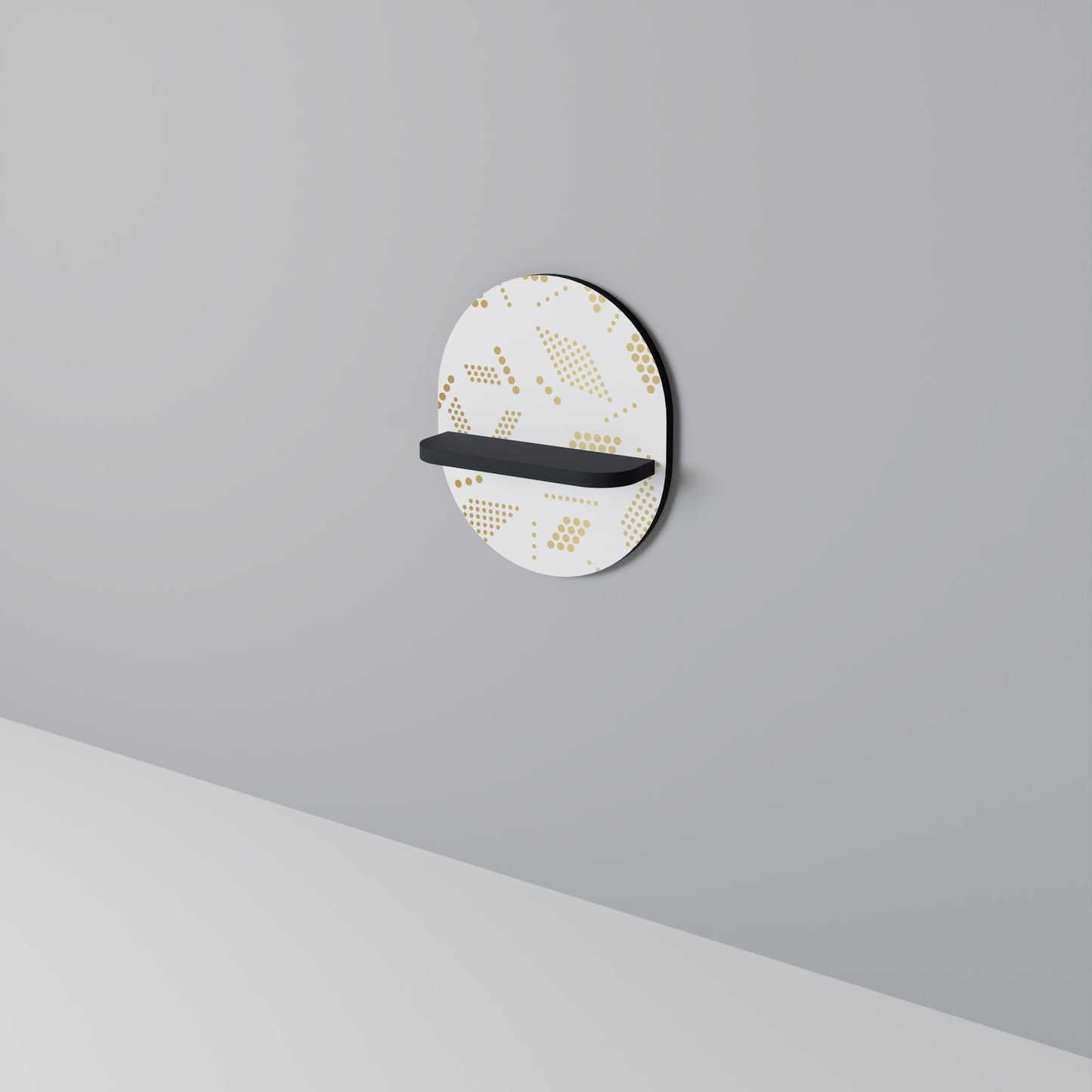 SPOTTED DAZE Oval Art Shelf In Black Finish