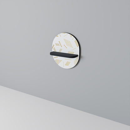 SPOTTED DAZE Oval Art Shelf In Black Finish