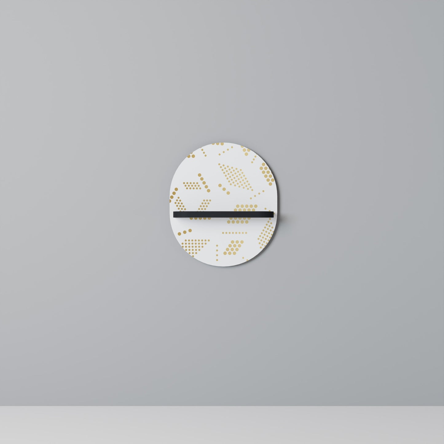 SPOTTED DAZE Oval Art Shelf In Black Finish