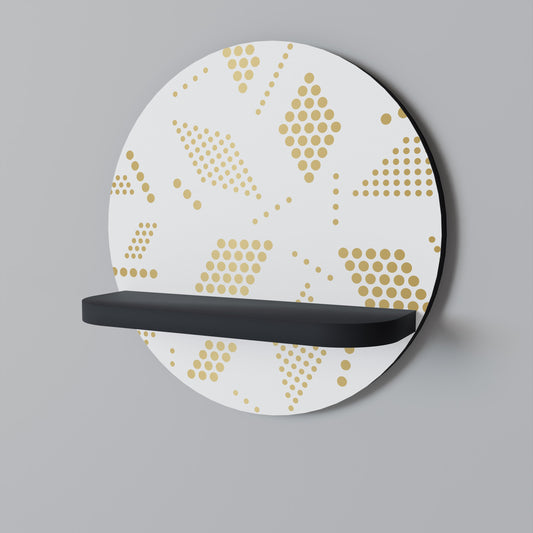 SPOTTED DAZE Round Art Shelf In Black Finish