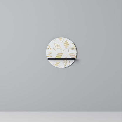 SPOTTED DAZE Round Art Shelf In Black Finish