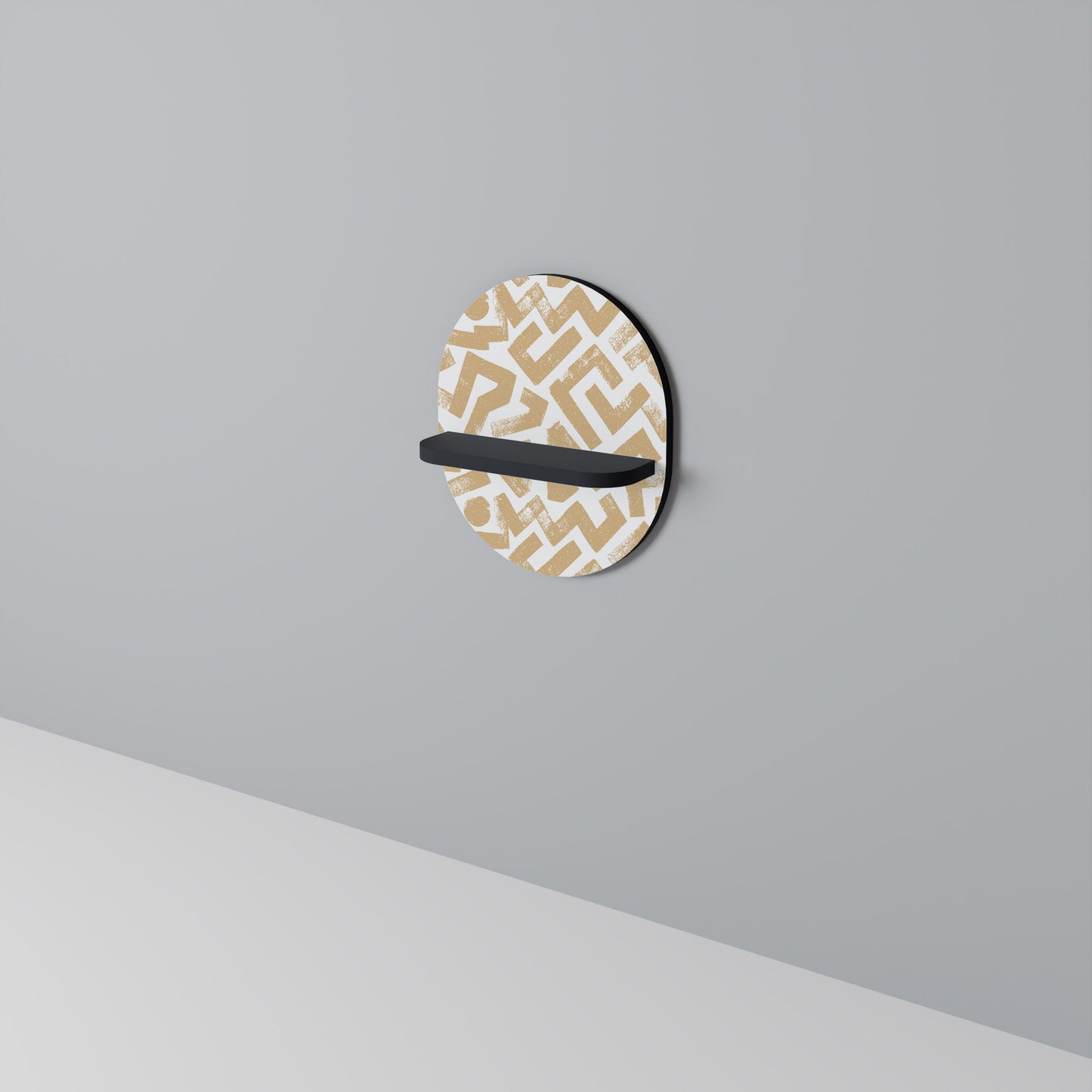 CLUSTER CRAFTS Oval Art Shelf In Black Finish