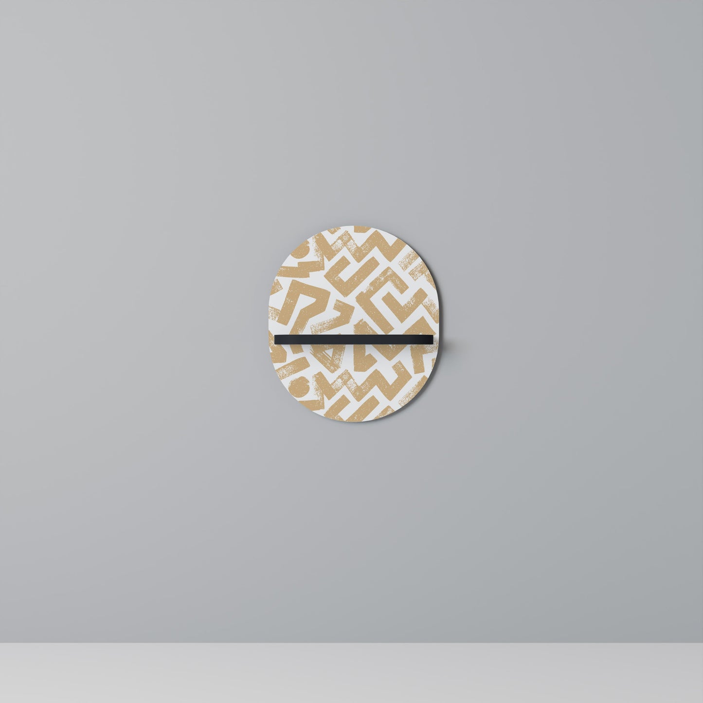 CLUSTER CRAFTS Oval Art Shelf In Black Finish