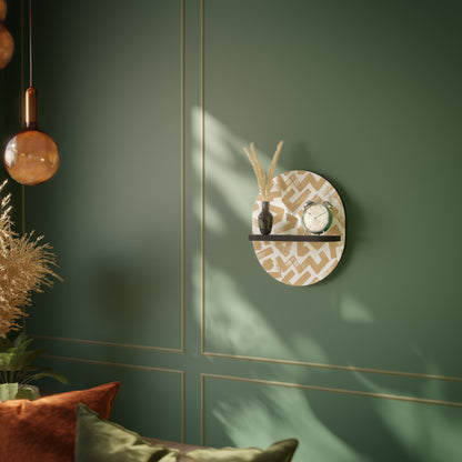 CLUSTER CRAFTS Oval Art Shelf In Black Finish