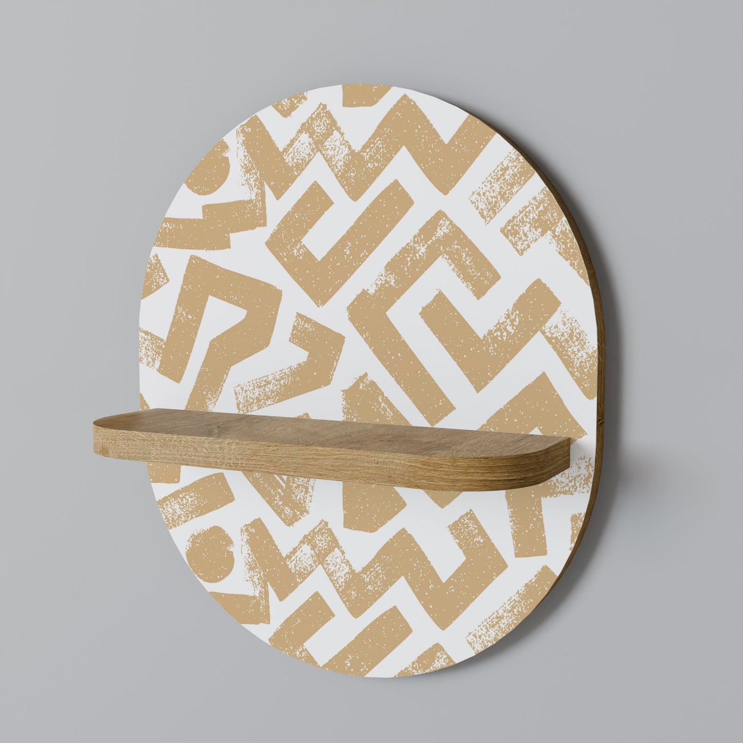 CLUSTER CRAFTS Oval Art Shelf In Oak Effect