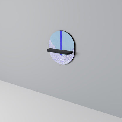 TIDAL STRIPE Oval Art Shelf In Black Finish