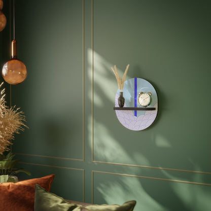 TIDAL STRIPE Oval Art Shelf In Black Finish