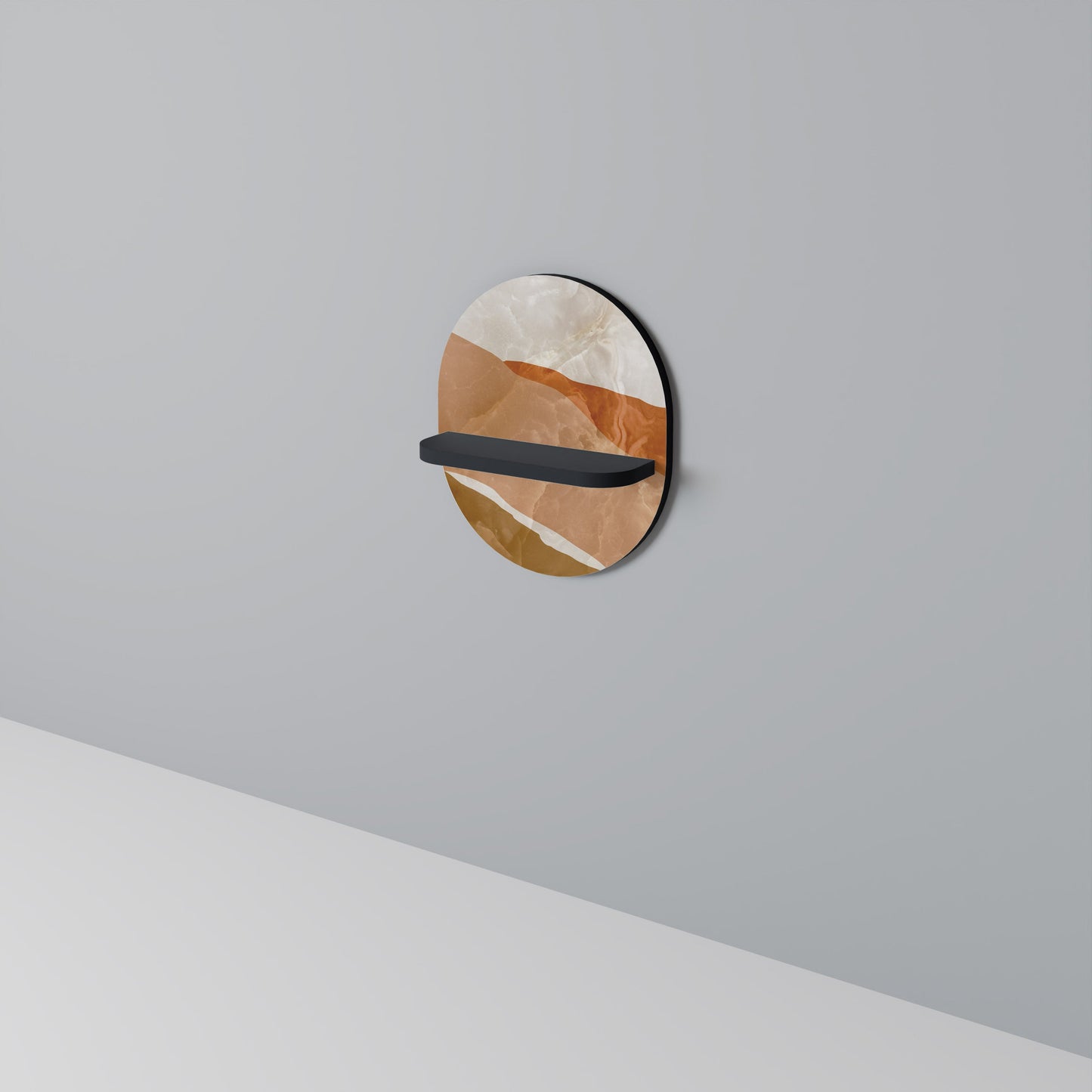 SANDHILLS SPLENDOUR Oval Art Shelf In Black Finish