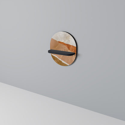 SANDHILLS SPLENDOUR Oval Art Shelf In Black Finish