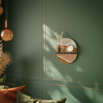 SANDHILLS SPLENDOUR Oval Art Shelf In Black Finish