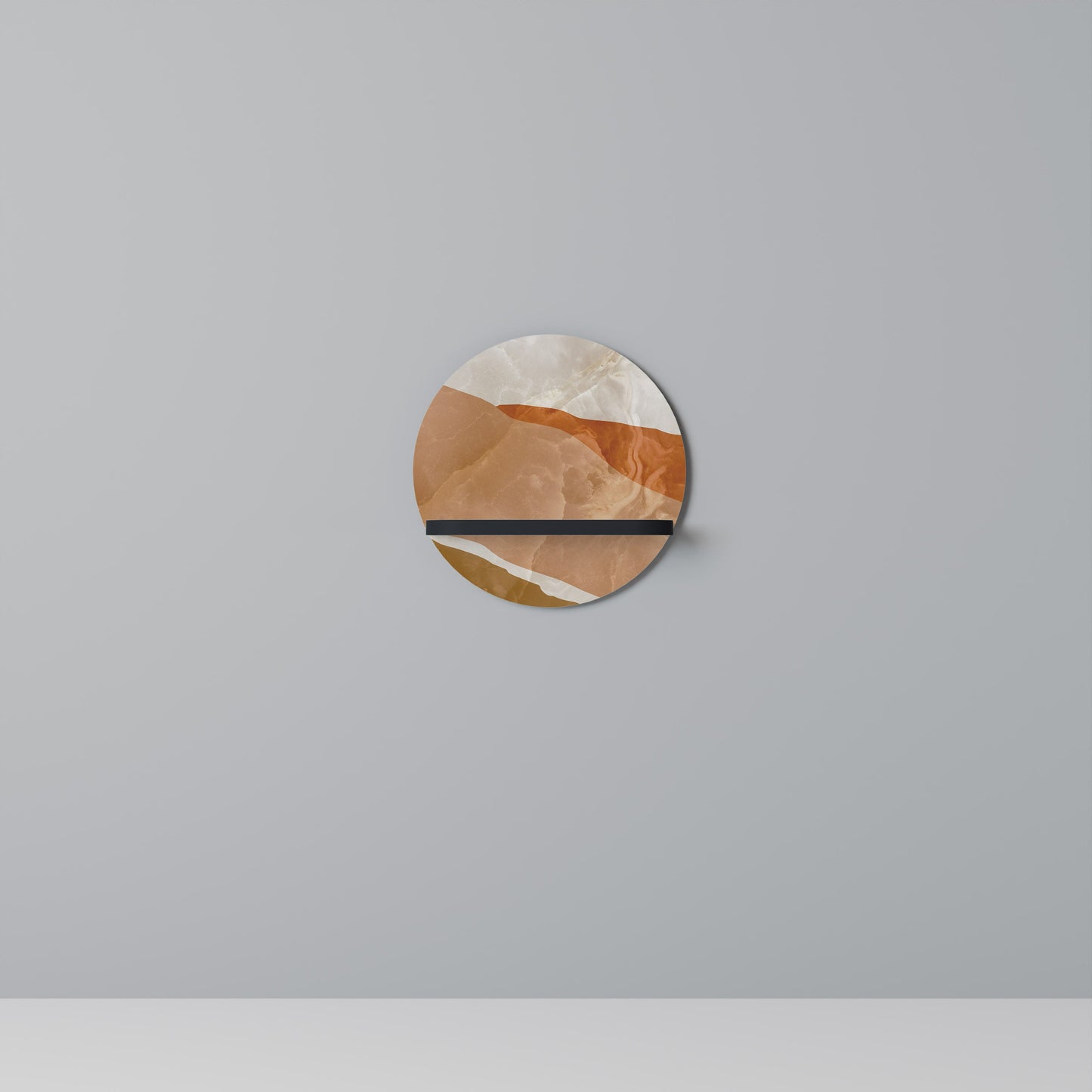 SANDHILLS SPLENDOUR Round Art Shelf In Black Finish