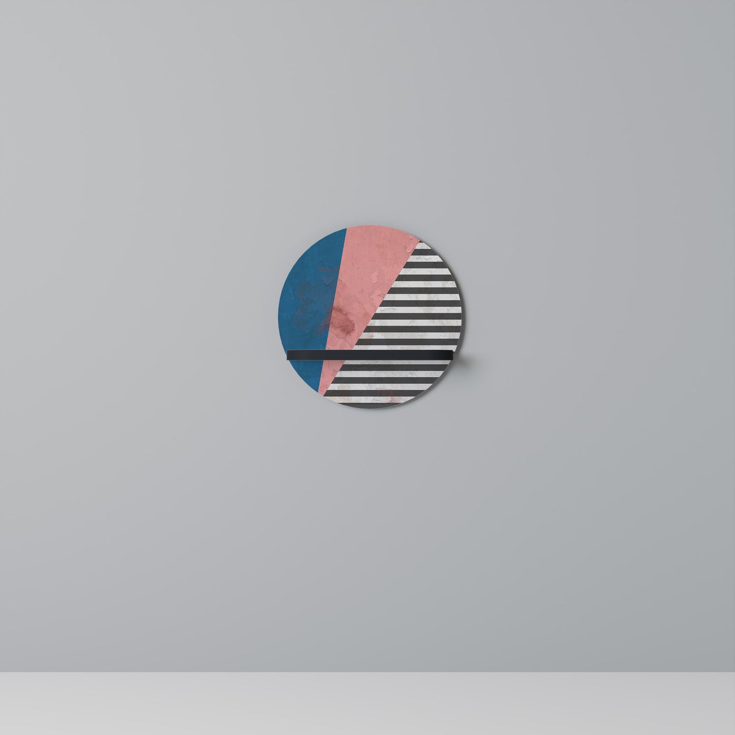 GLAMOROUS STRIPE Mensola Rotonda Decorativa con Finitura Nera