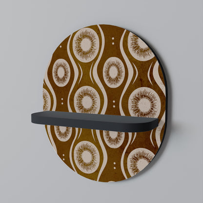 BROWN EYES Oval Art Shelf In Black Finish