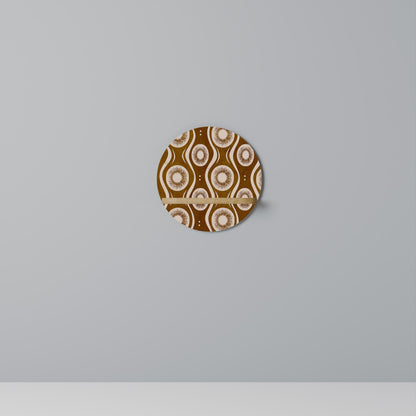 BROWN EYES Round Art Shelf In Oak Effect