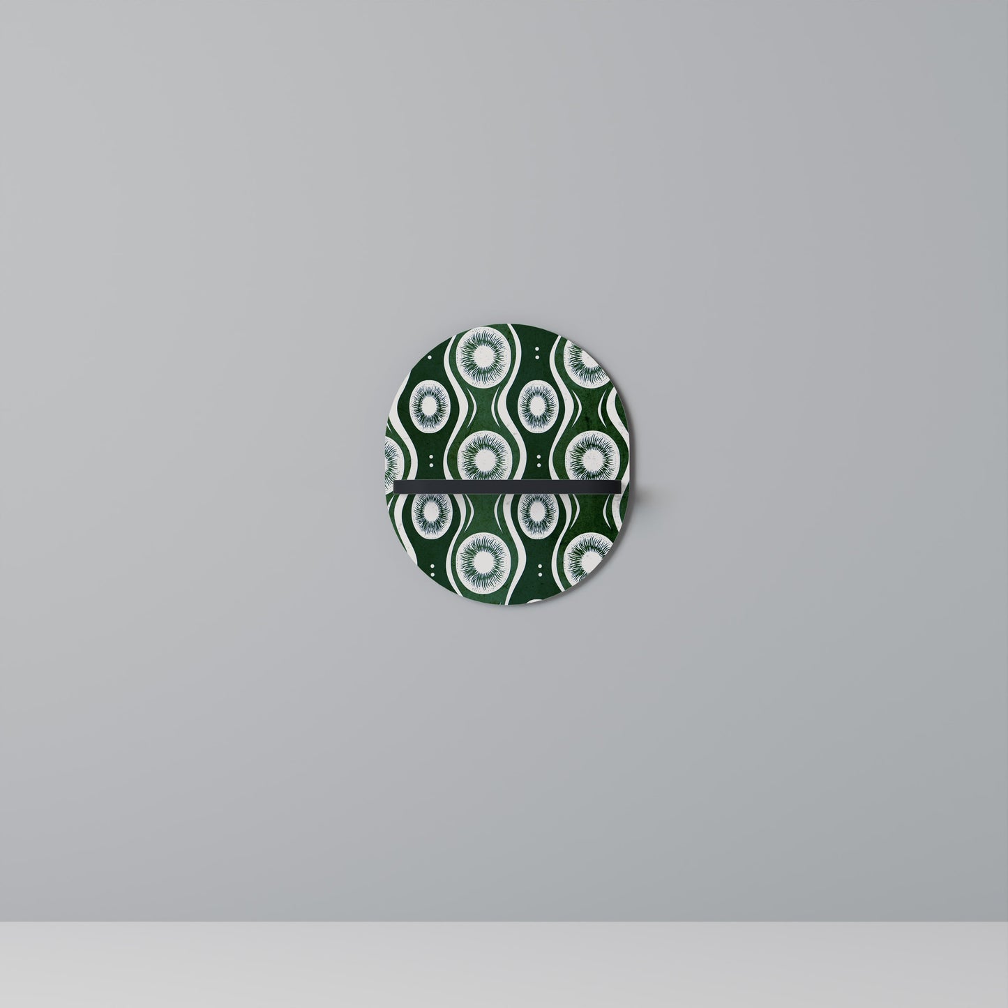 GREEN EYES Oval Art Shelf In Black Finish