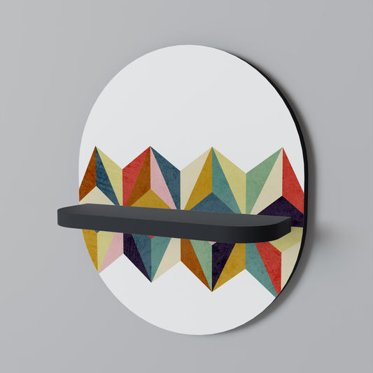 TESSELATE TREASURES Oval Art Shelf In Black Finish