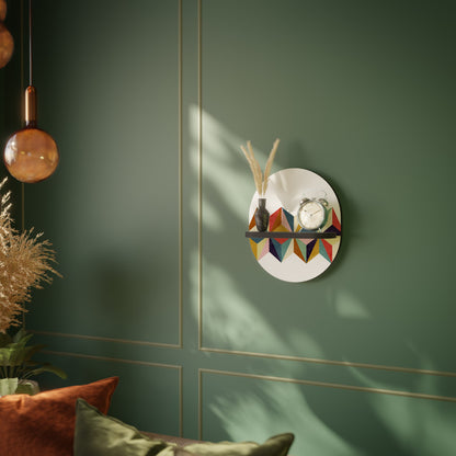 TESSELATE TREASURES Oval Art Shelf In Black Finish