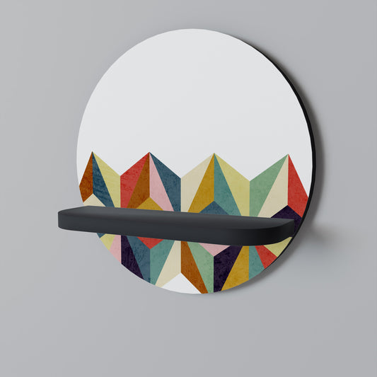 TESSELATE TREASURES Round Art Shelf In Black Finish