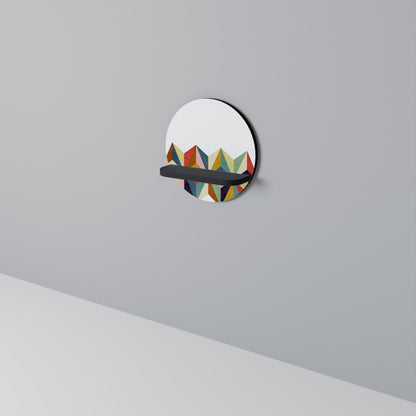 TESSELATE TREASURES Round Art Shelf In Black Finish