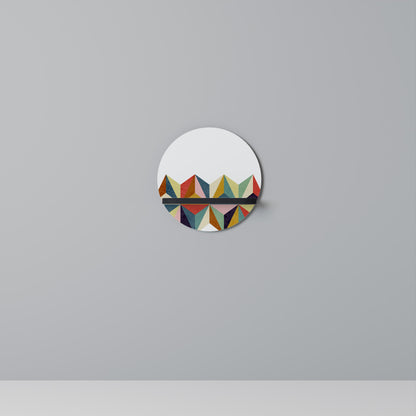 TESSELATE TREASURES Round Art Shelf In Black Finish