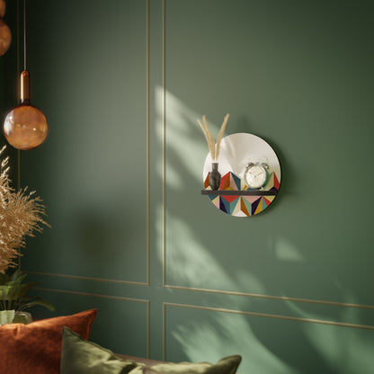 TESSELATE TREASURES Round Art Shelf In Black Finish