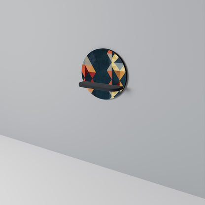 CRACKED ILLUSION Round Art Shelf In Black Finish