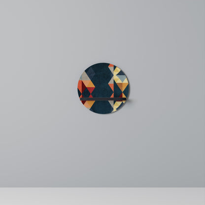 CRACKED ILLUSION Round Art Shelf In Black Finish