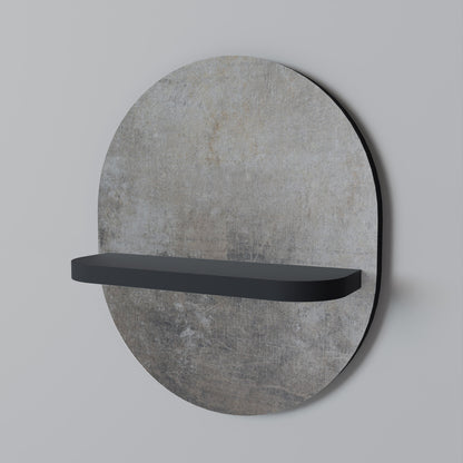 CONCRETE WALL Oval Art Shelf In Black Finish