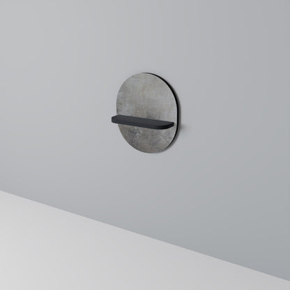 CONCRETE WALL Oval Art Shelf In Black Finish